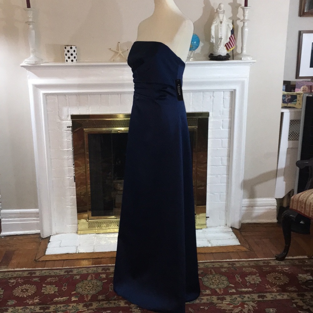 ABS Evening by Allen Schwartz Satin Midnight Blue - Picture 3 of 7